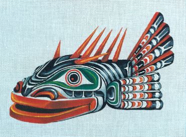 click here to view larger image of Indian Mask - Sculpin (hand painted canvases)