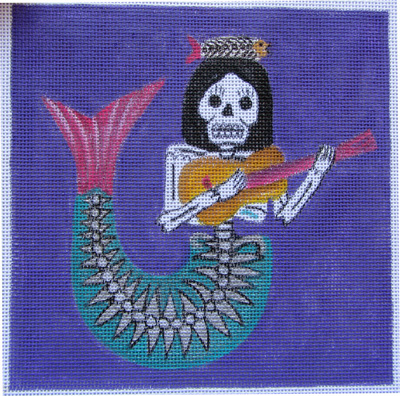 click here to view larger image of Day of the Dead Mermaid (hand painted canvases)
