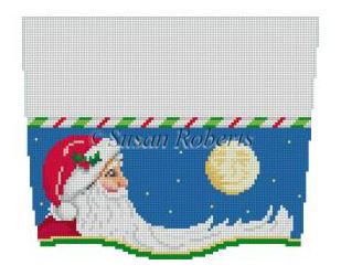 click here to view larger image of Stocking Cuff/Moonlit Santa   (hand painted canvases)