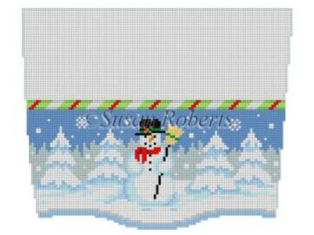 click here to view larger image of Stocking Cuff/Snowman (hand painted canvases)