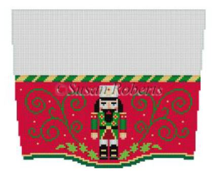 click here to view larger image of Stocking Cuff/Nutcracker (hand painted canvases)