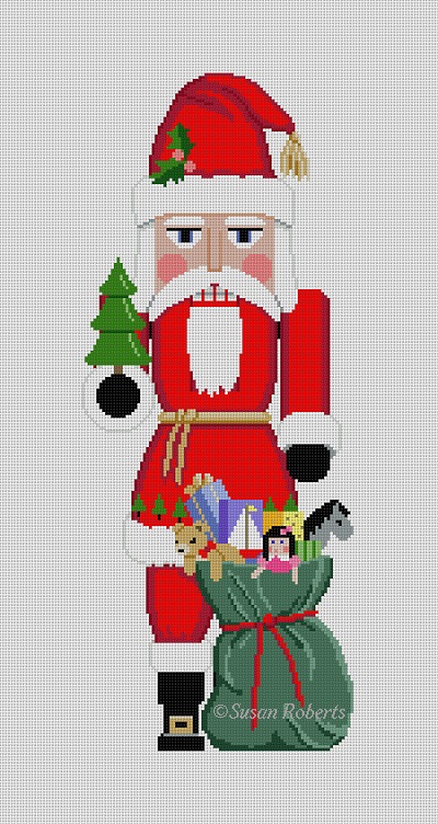 click here to view larger image of Nutcracker Santa/Bag of Toys (hand painted canvases)