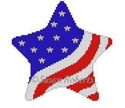 click here to view larger image of Star/Flag Wave (hand painted canvases)