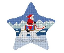 click here to view larger image of Star/Santa on Polar Bear (hand painted canvases)