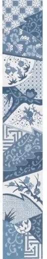 click here to view larger image of Imari Bellpull/Blue (hand painted canvases)