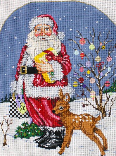 click here to view larger image of Santa Shops! (hand painted canvases)