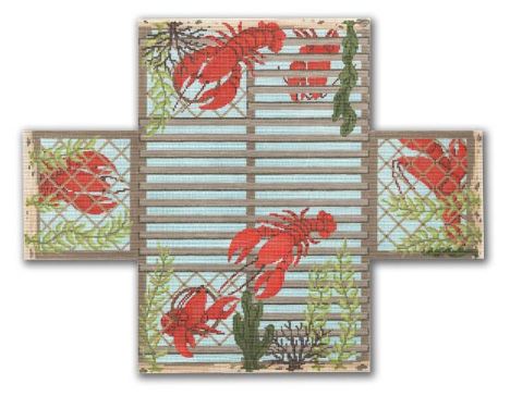 click here to view larger image of Lobster Trap - flat top (hand painted canvases)
