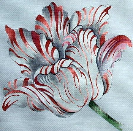 click here to view larger image of Orange/White Tulip on White (hand painted canvases)