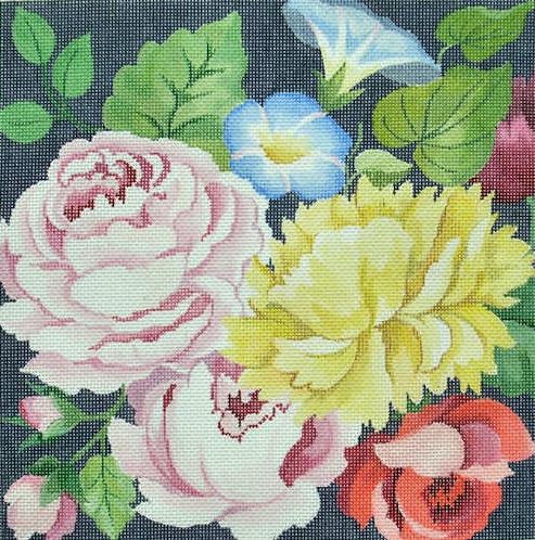 click here to view larger image of Peony and Morning Glory Garden (hand painted canvases)