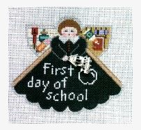 click here to view larger image of First Day of School Angel w/Charms (hand painted canvases)