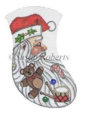 click here to view larger image of Santa and Toys Mini Stocking (hand painted canvases)
