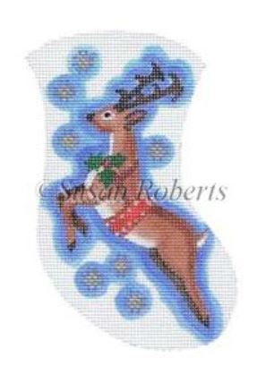 click here to view larger image of Prancer Mini Stocking (hand painted canvases)