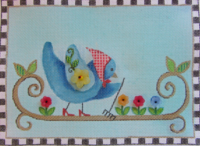 click here to view larger image of Miss Birdie in the Garden (hand painted canvases)