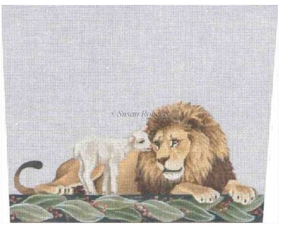 click here to view larger image of Lion and Lamb Stocking Topper (hand painted canvases)