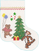 click here to view larger image of Pooh and Tigger Mini Sock (hand painted canvases)