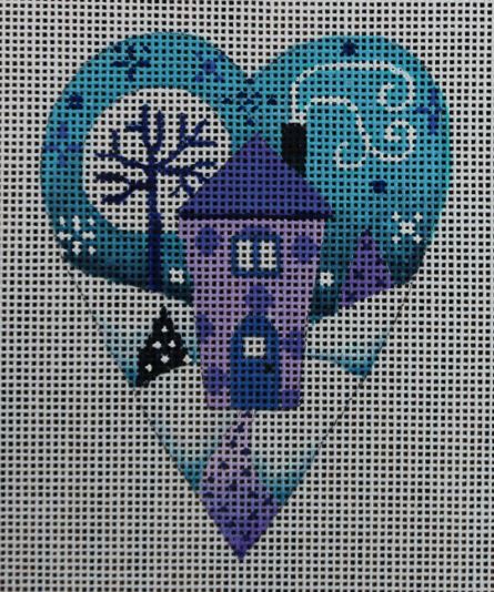 click here to view larger image of Purple House Heart (hand painted canvases)