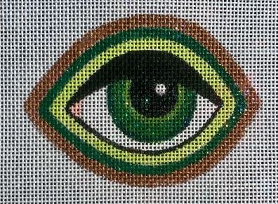 click here to view larger image of Green Eye Brooch/Ornament (hand painted canvases)