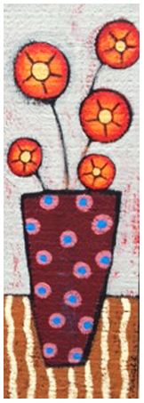 click here to view larger image of Flowers in Maroon Vase (hand painted canvases)