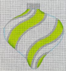 click here to view larger image of Lime Green Ornament (hand painted canvases)