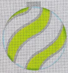 click here to view larger image of Lime Green Ornament (hand painted canvases)