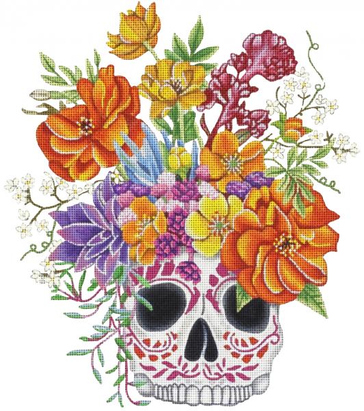 click here to view larger image of Skull Bouquet (hand painted canvases)
