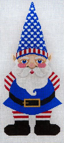 click here to view larger image of Patriotic Gnome (hand painted canvases)