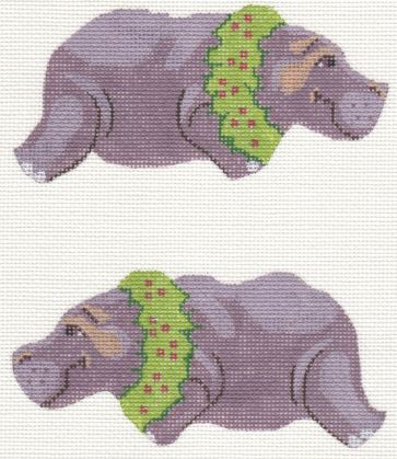 click here to view larger image of I want a Hippopotamus for Christmas (hand painted canvases)