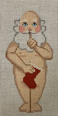 click here to view larger image of Naked Santa w/Stocking (hand painted canvases)
