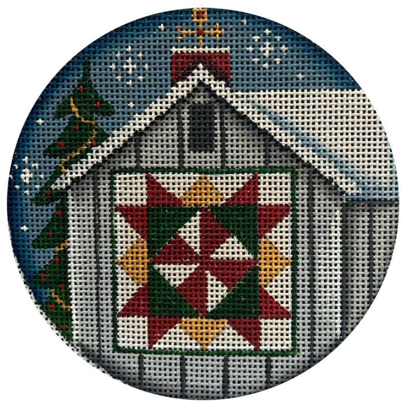 click here to view larger image of Christmas Barn Quilt (hand painted canvases)