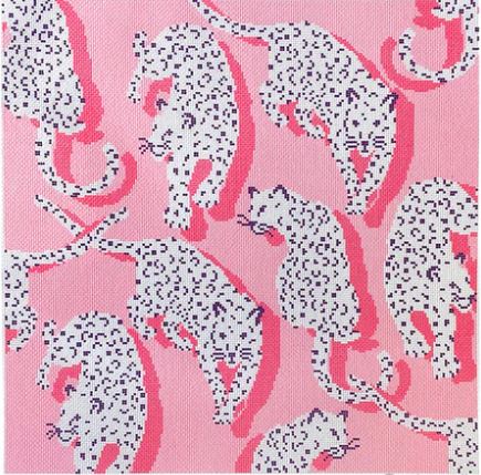 click here to view larger image of Leopard Pillow - Pink (printed canvas)