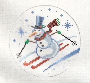 click here to view larger image of Frosty Loves Skiing (hand painted canvases)