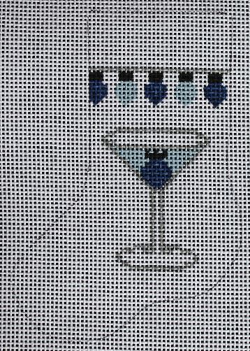 click here to view larger image of Blueberry Martini Mini Stocking (hand painted canvases)