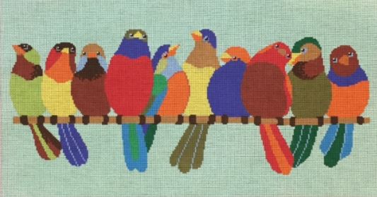 click here to view larger image of Birds on Wire - 13M (hand painted canvases)