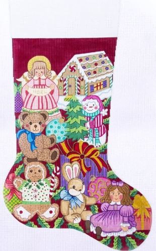click here to view larger image of 23 inch Christmas Stocking - 7307 (hand painted canvases)