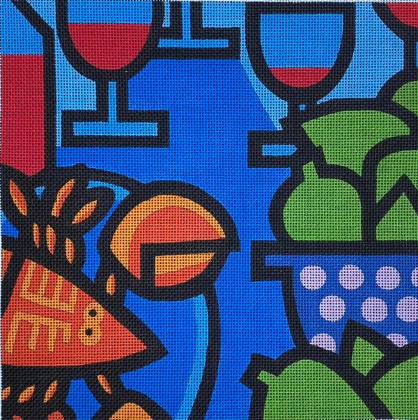click here to view larger image of Lobster/Wine/Limes (hand painted canvases)