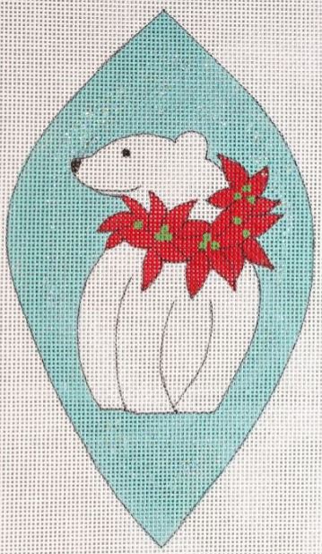 click here to view larger image of Poinsettia Polar Bear (hand painted canvases)