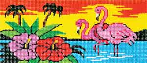 click here to view larger image of Flamingo Sunset (hand painted canvases)