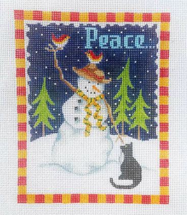 click here to view larger image of Peace Snowman (hand painted canvases)