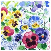 click here to view larger image of Large Pansy Garden 1 (hand painted canvases)