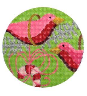 click here to view larger image of Pink Birds Ornament (hand painted canvases)