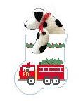click here to view larger image of Firetruck w/Dalmatian (hand painted canvases)