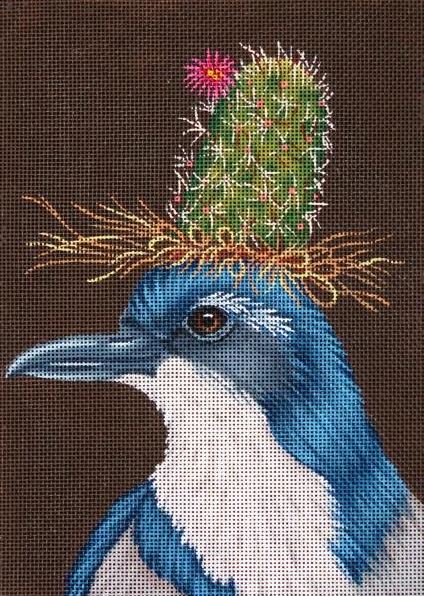 click here to view larger image of Cactus Bluebird (hand painted canvases)