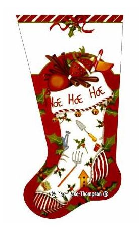 click here to view larger image of Hoe Hoe Hoe Stocking (hand painted canvases)