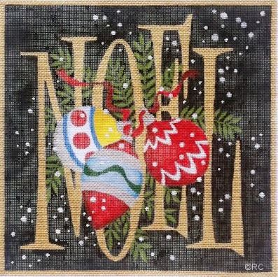 click here to view larger image of Black Noel Ornaments (hand painted canvases)