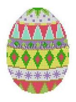 click here to view larger image of Diamond Bands/Pastels Egg (hand painted canvases)