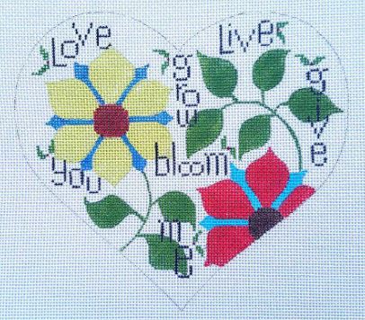 click here to view larger image of Bloom Heart (hand painted canvases)