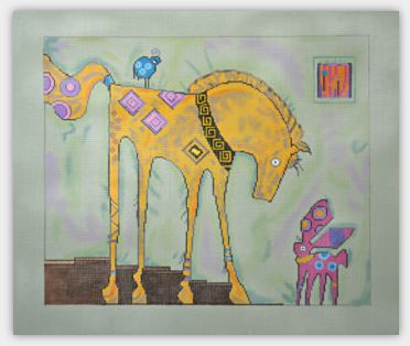 click here to view larger image of Painted Horse and Friends (hand painted canvases)