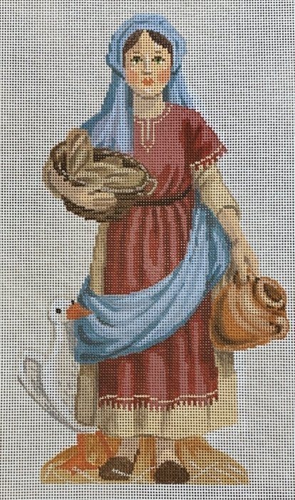 click here to view larger image of Nativity Peddler Girl (hand painted canvases)