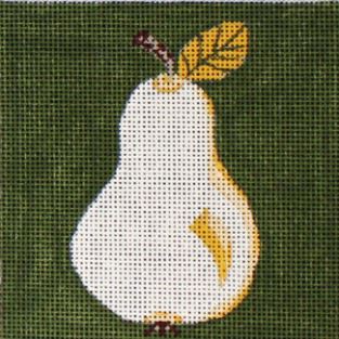 click here to view larger image of Pear Coaster (hand painted canvases)