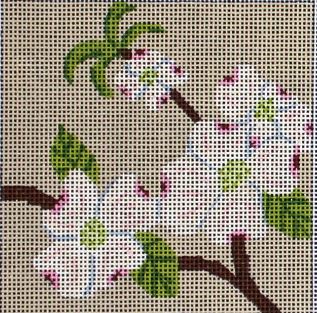 click here to view larger image of Dogwood Coaster (hand painted canvases)